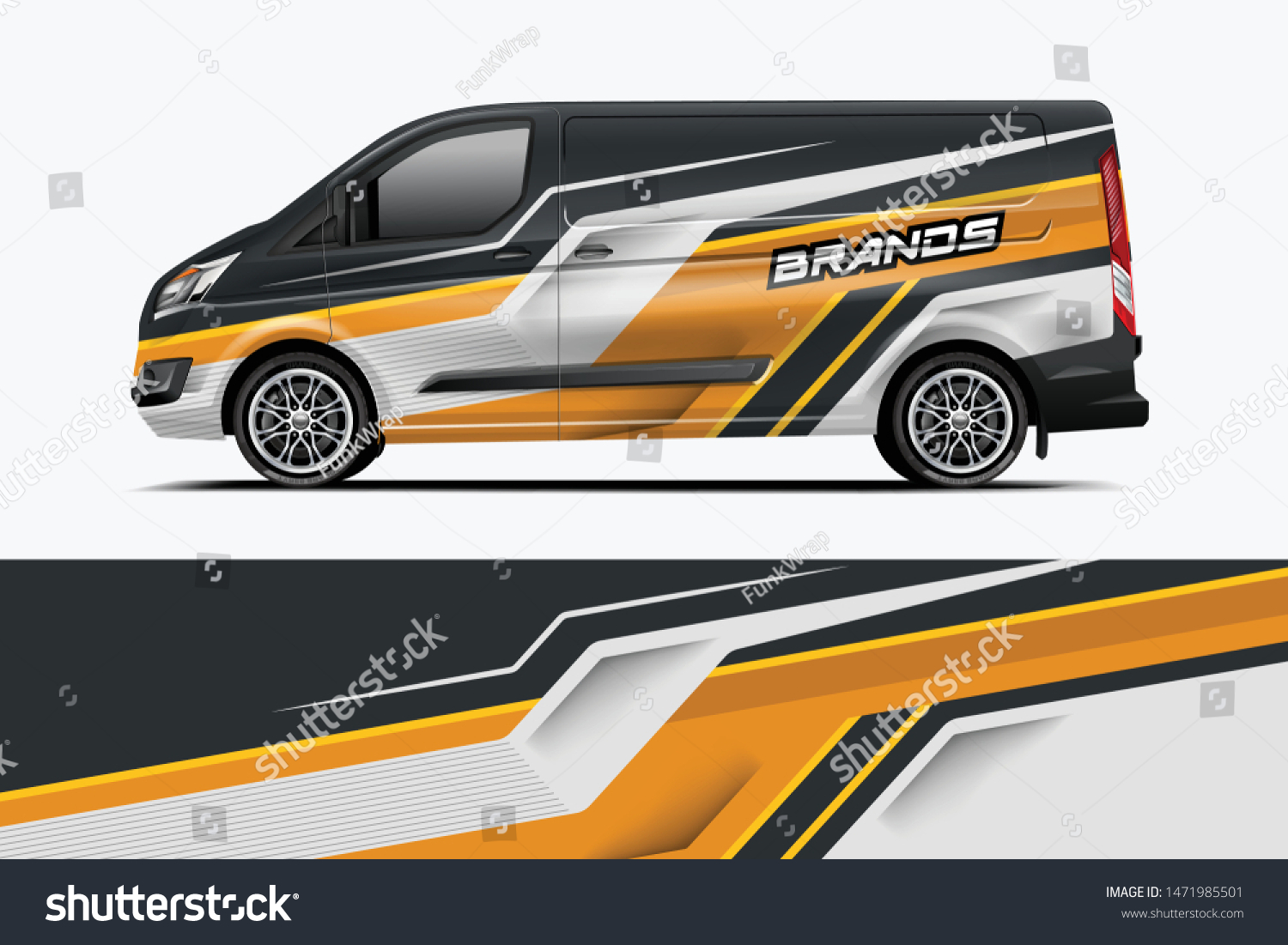 Van wrap design. Wrap, sticker and decal design for company. Vector format - eps 10 Vector dekal