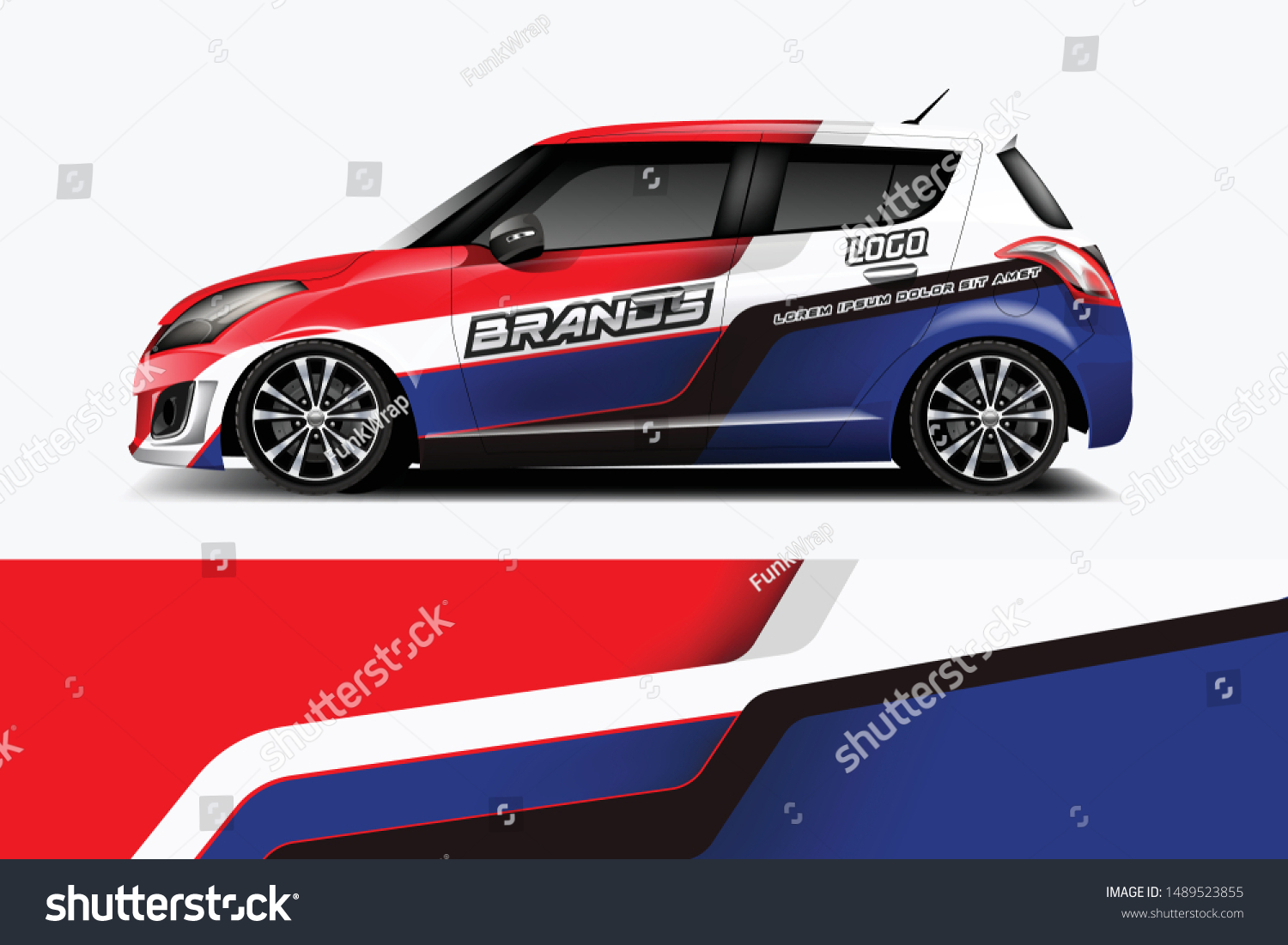 Car wrap graphic racing abstract strip and background for car wrap and vinyl sticker dekal
