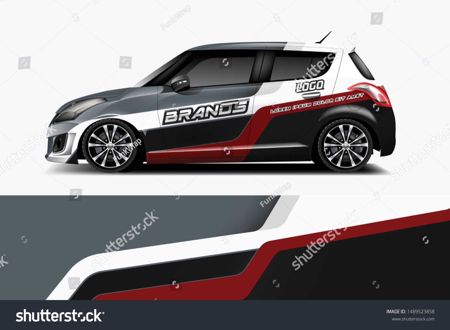 Car wrap graphic racing abstract strip and background for car wrap and vinyl sticker dekal