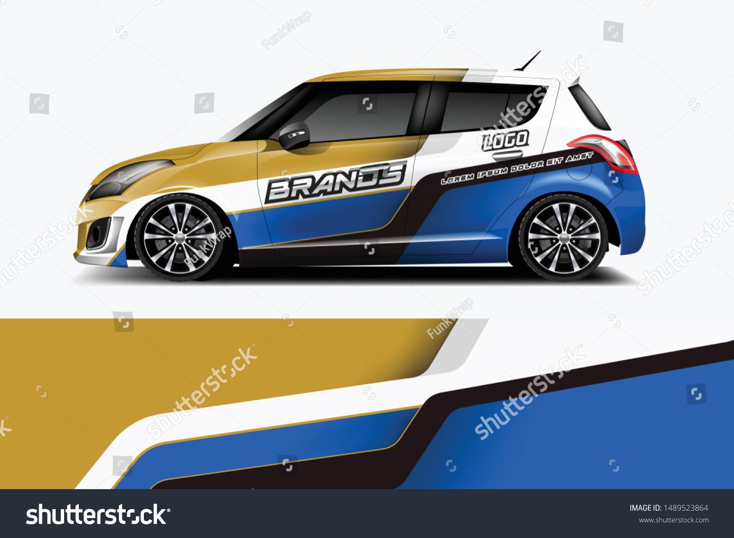 Car wrap graphic racing abstract strip and background for car wrap and vinyl sticker dekal