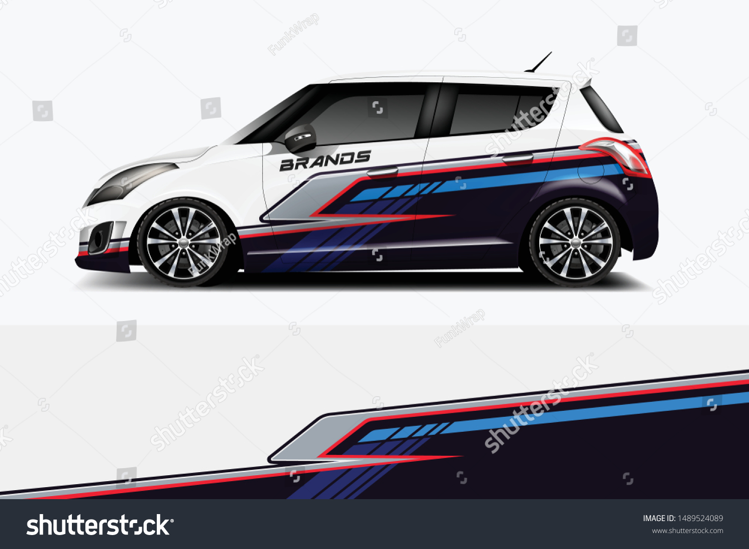 Car wrap graphic racing abstract strip and background for car wrap and vinyl sticker dekal