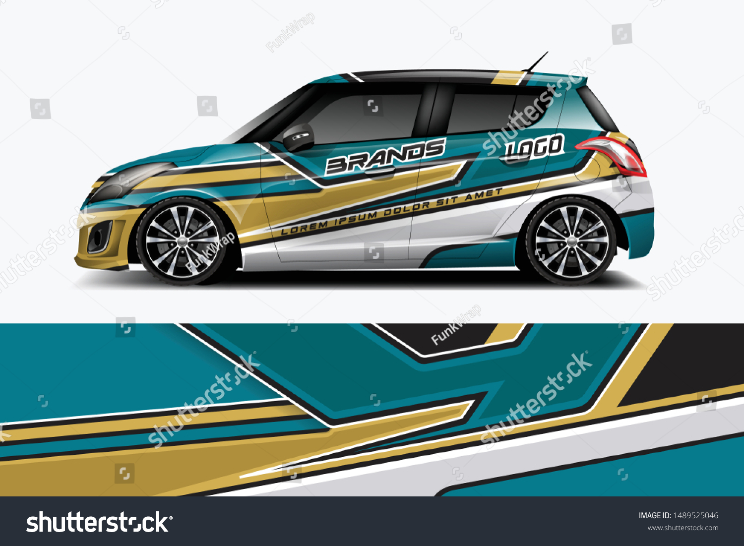Car wrap graphic racing abstract strip and background for car wrap and vinyl sticker dekal