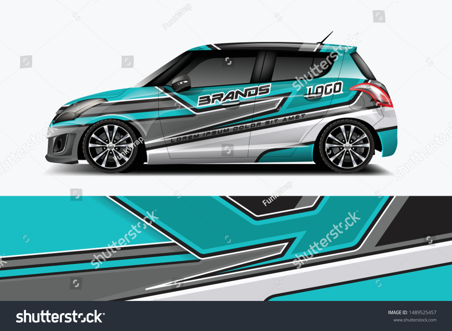 Car wrap graphic racing abstract strip and background for car wrap and vinyl sticker dekal