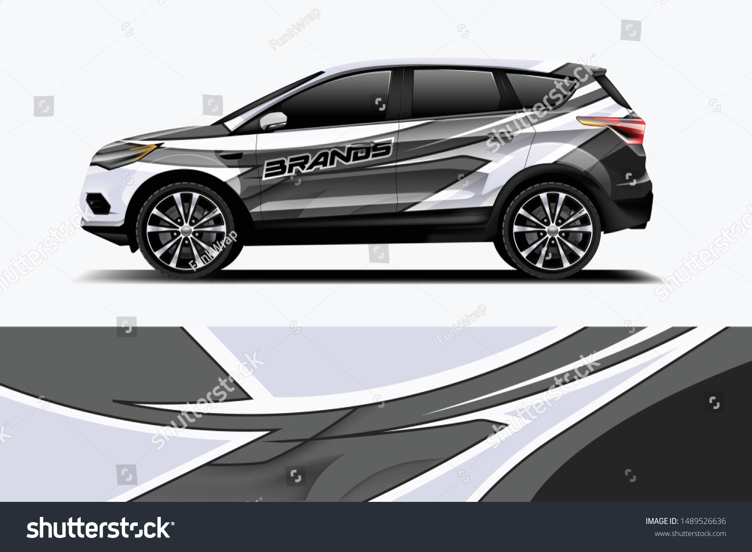 Company branding Car decal wrap design vector. Graphic abstract stripe racing background kit designs company car dekal
