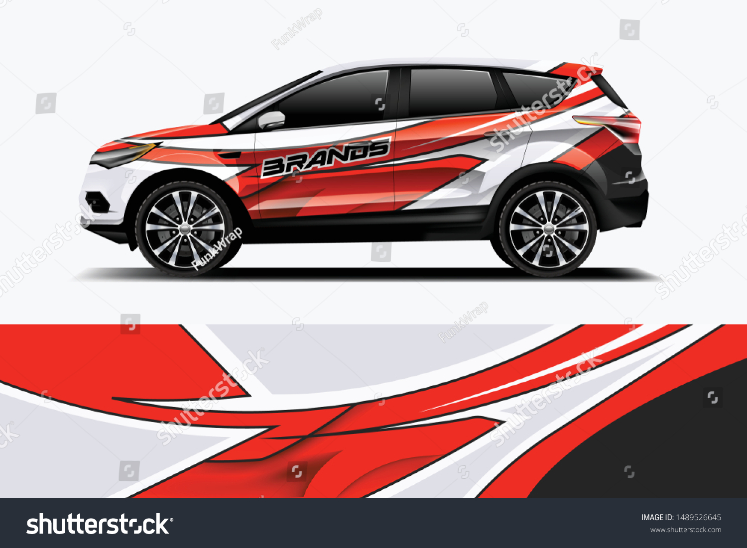 Company branding Car decal wrap design vector. Graphic abstract stripe racing background kit designs company car dekal