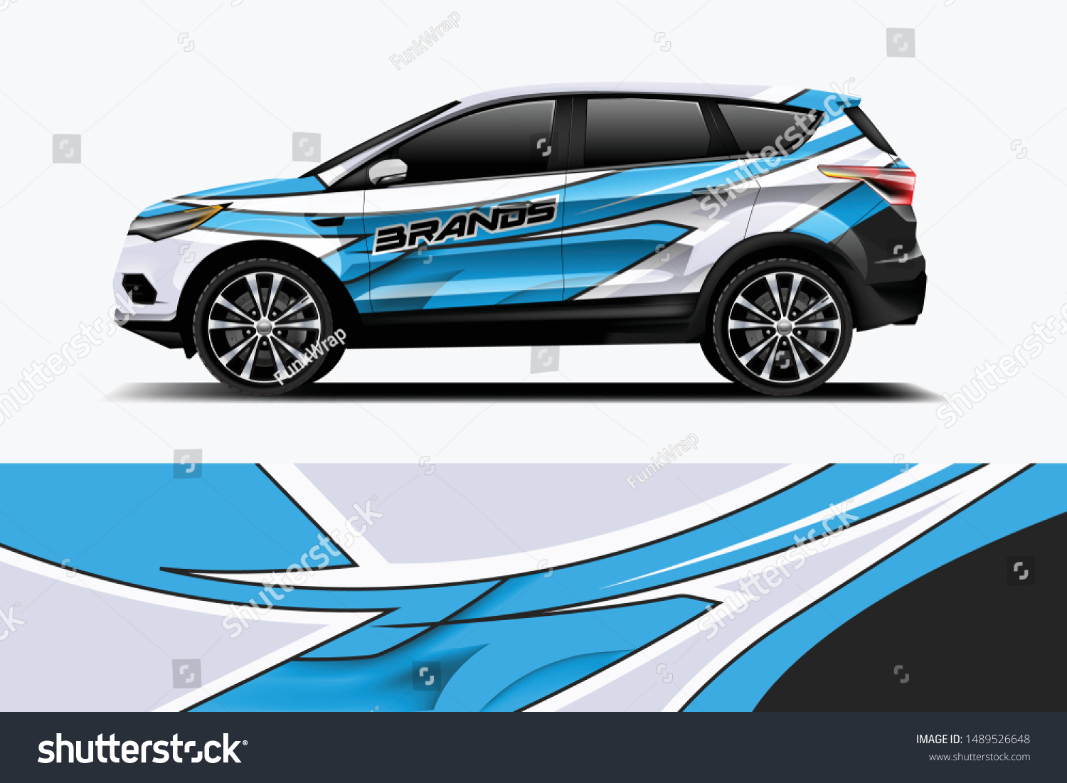 Company branding Car decal wrap design vector. Graphic abstract stripe racing background kit designs company car dekal