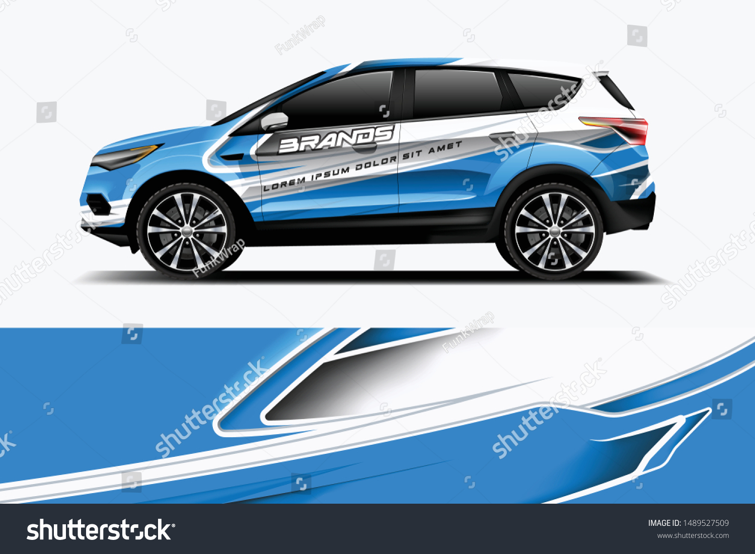 Company branding Car decal wrap design vector. Graphic abstract stripe racing background kit designs company car dekal