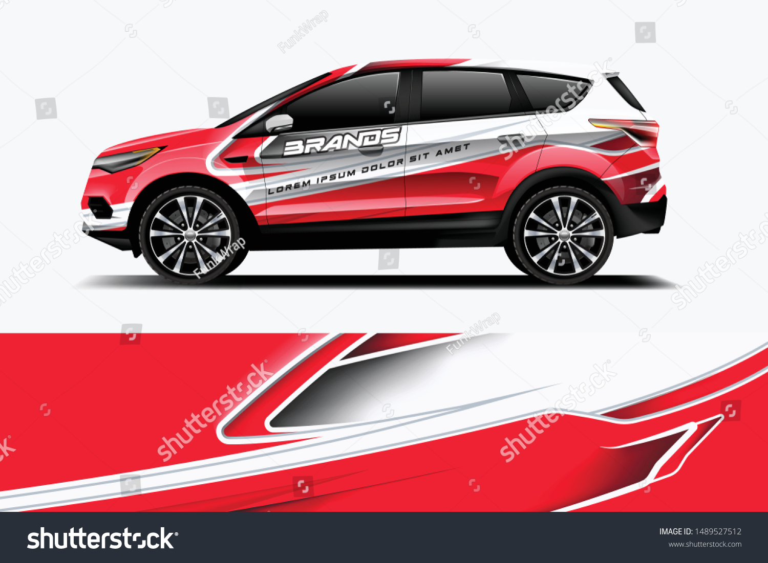 Company branding Car decal wrap design vector. Graphic abstract stripe racing background kit designs company car dekal