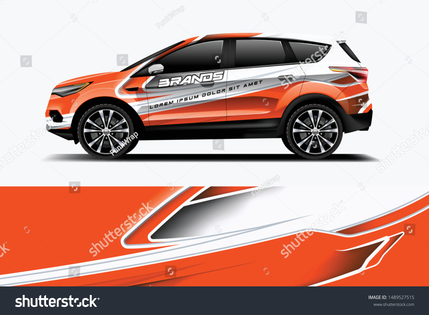 Company branding Car decal wrap design vector. Graphic abstract stripe racing background kit designs company car dekal