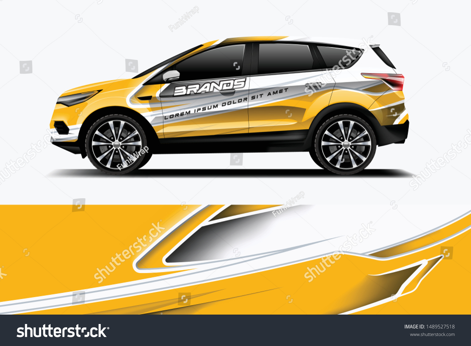 Company branding Car decal wrap design vector. Graphic abstract stripe racing background kit designs company car dekal