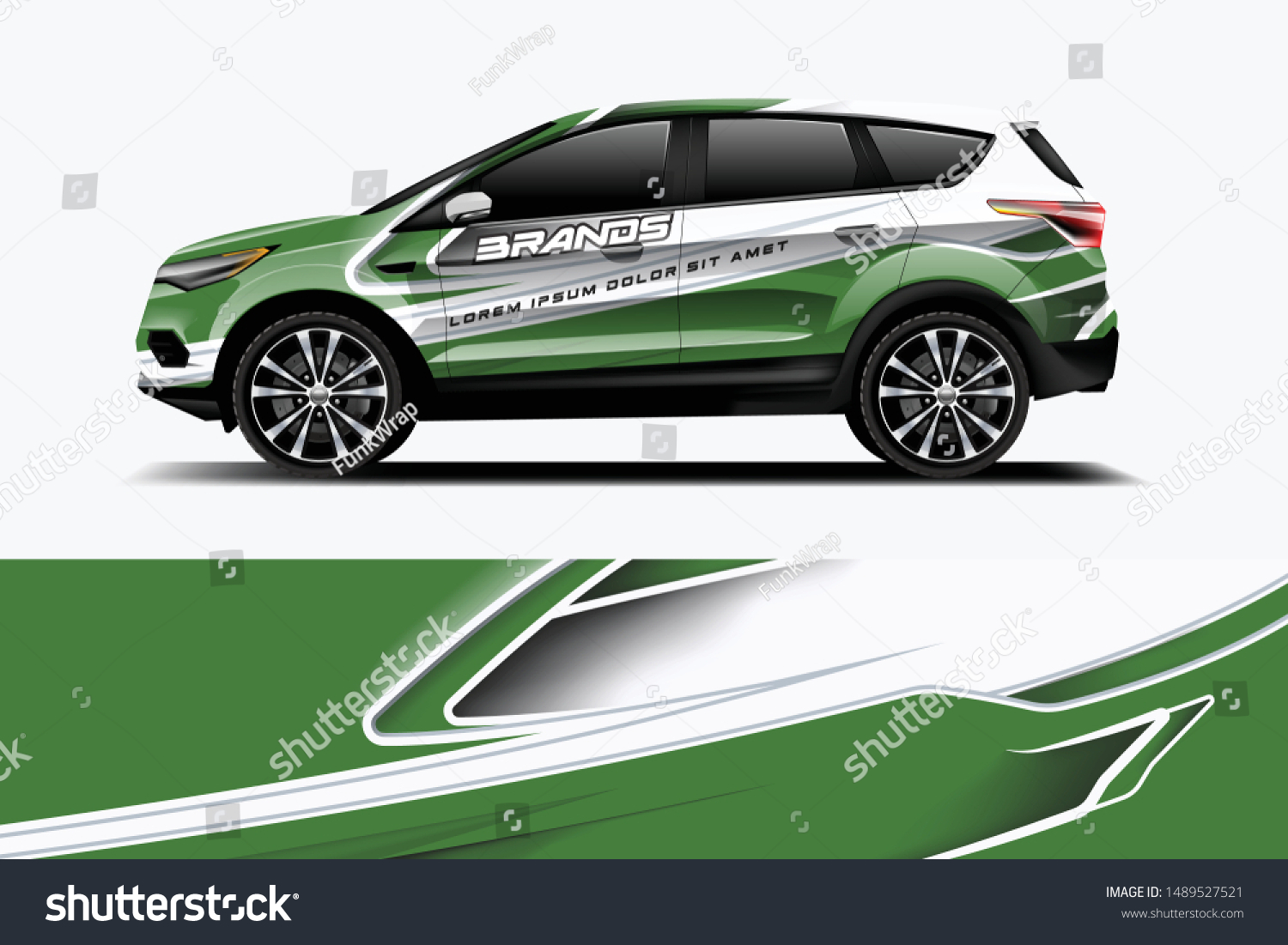 Company branding Car decal wrap design vector. Graphic abstract stripe racing background kit designs company car dekal