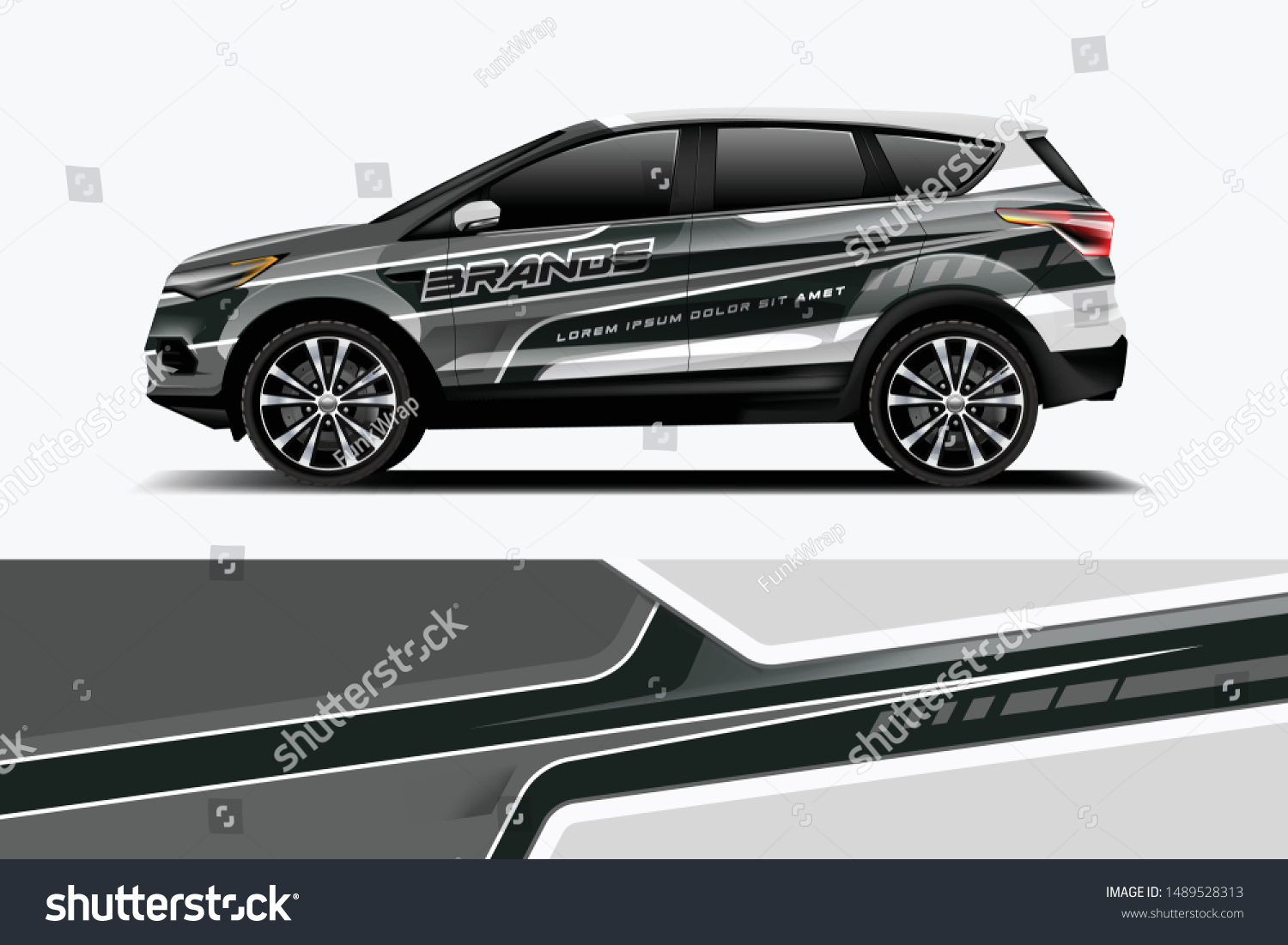 Company branding Car decal wrap design vector. Graphic abstract stripe racing background kit designs company car dekal