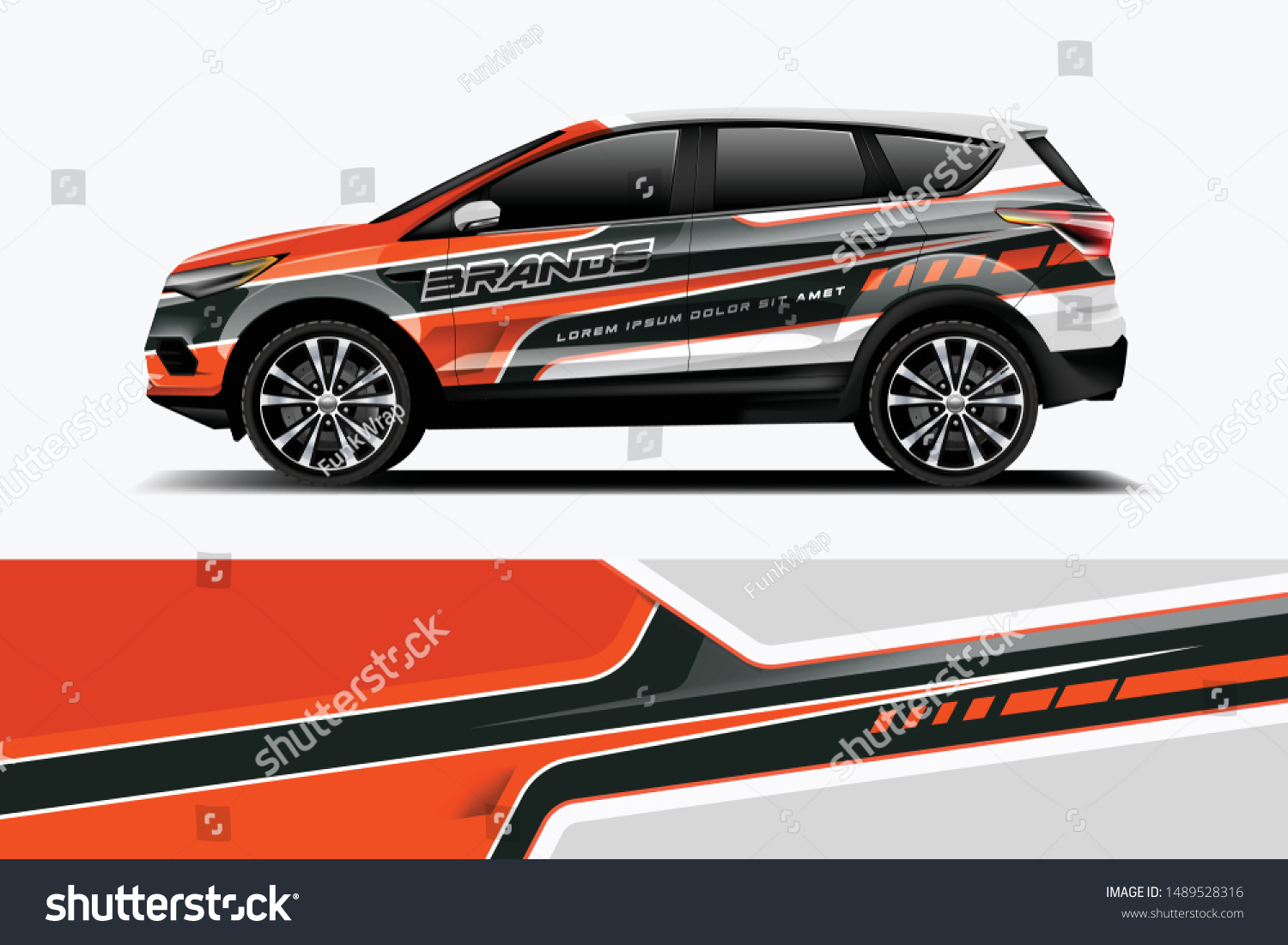 Company branding Car decal wrap design vector. Graphic abstract stripe racing background kit designs company car dekal
