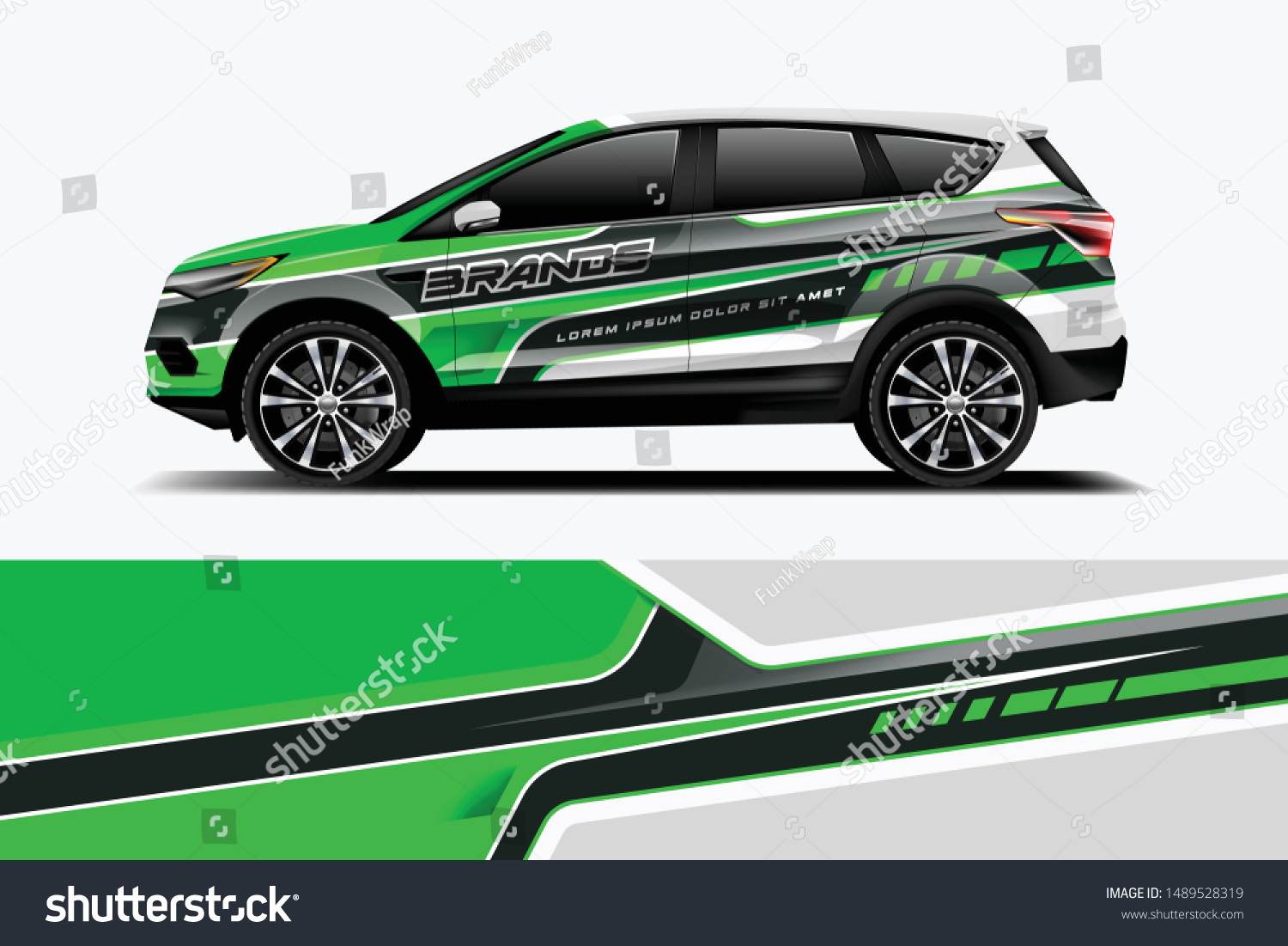 Company branding Car decal wrap design vector. Graphic abstract stripe racing background kit designs company car dekal