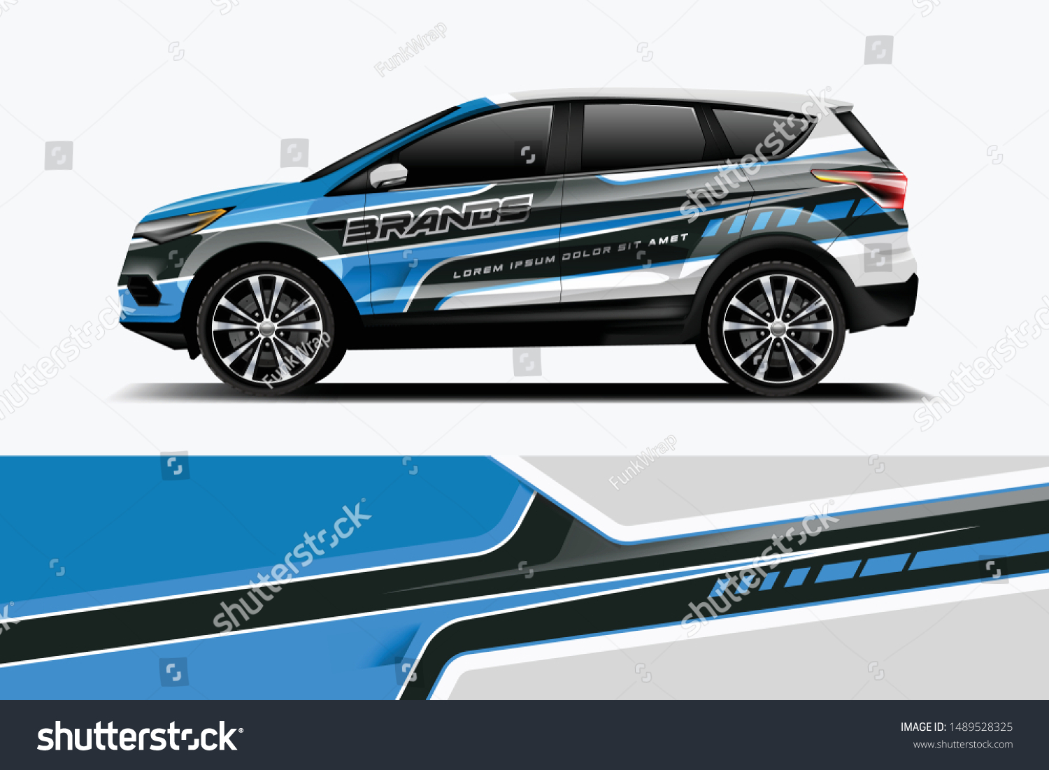 Company branding Car decal wrap design vector. Graphic abstract stripe racing background kit designs company car dekal