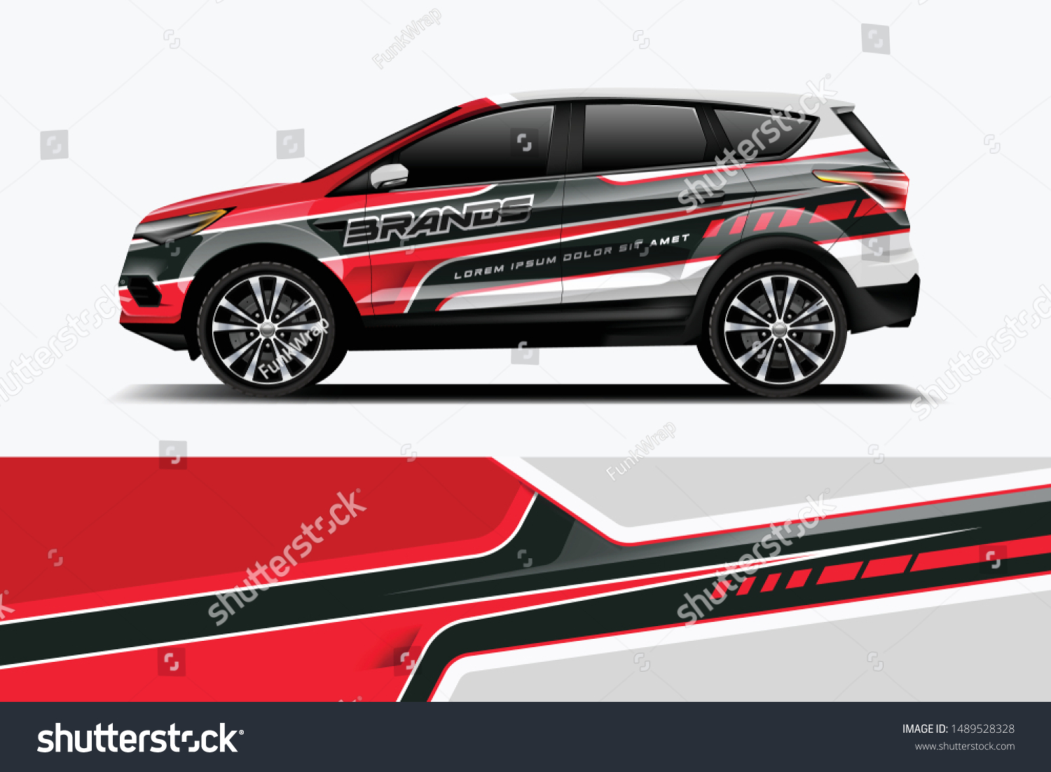 Company branding Car decal wrap design vector. Graphic abstract stripe racing background kit designs company car dekal