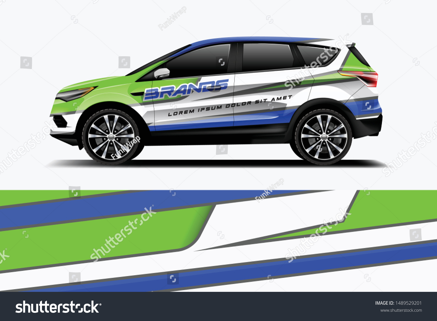 Company branding Car decal wrap design vector. Graphic abstract stripe racing background kit designs company car dekal