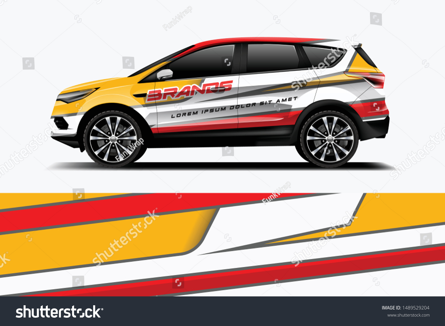 Company branding Car decal wrap design vector. Graphic abstract stripe racing background kit designs company car dekal