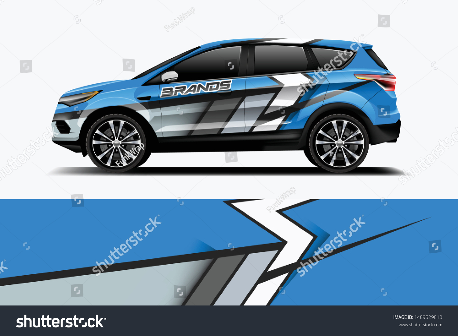 Company branding Car decal wrap design vector. Graphic abstract stripe racing background kit designs company car dekal