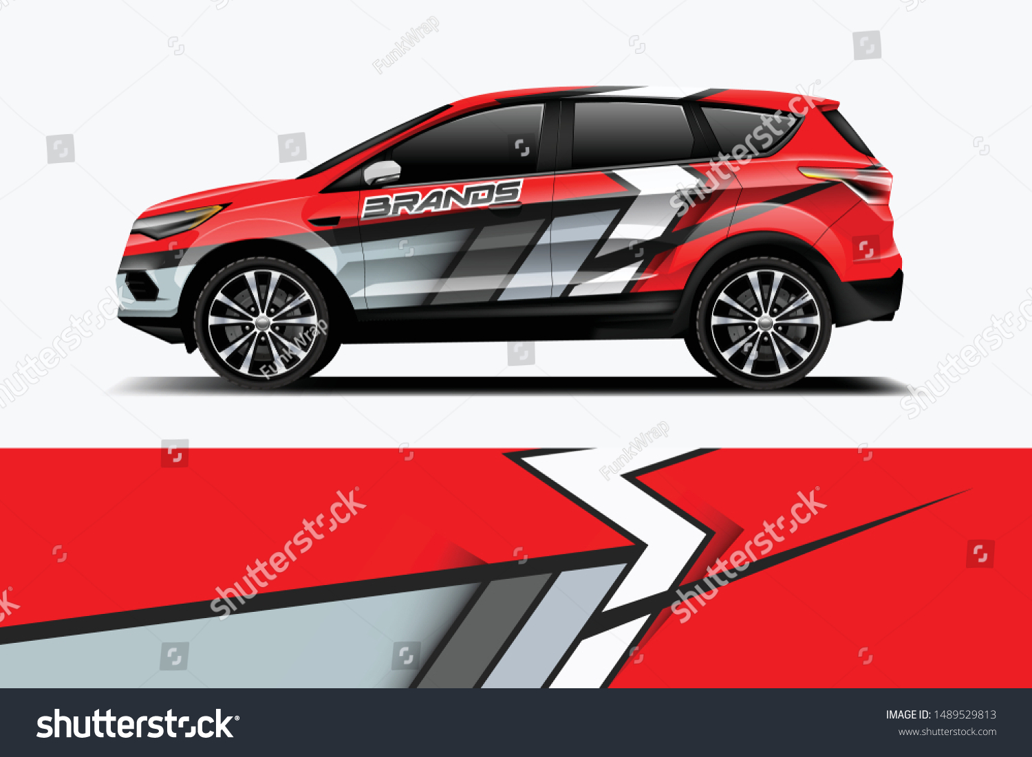 Company branding Car decal wrap design vector. Graphic abstract stripe racing background kit designs company car dekal