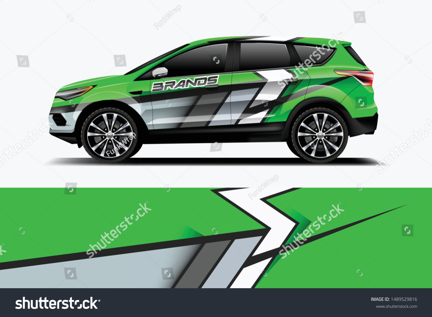 Company branding Car decal wrap design vector. Graphic abstract stripe racing background kit designs company car dekal