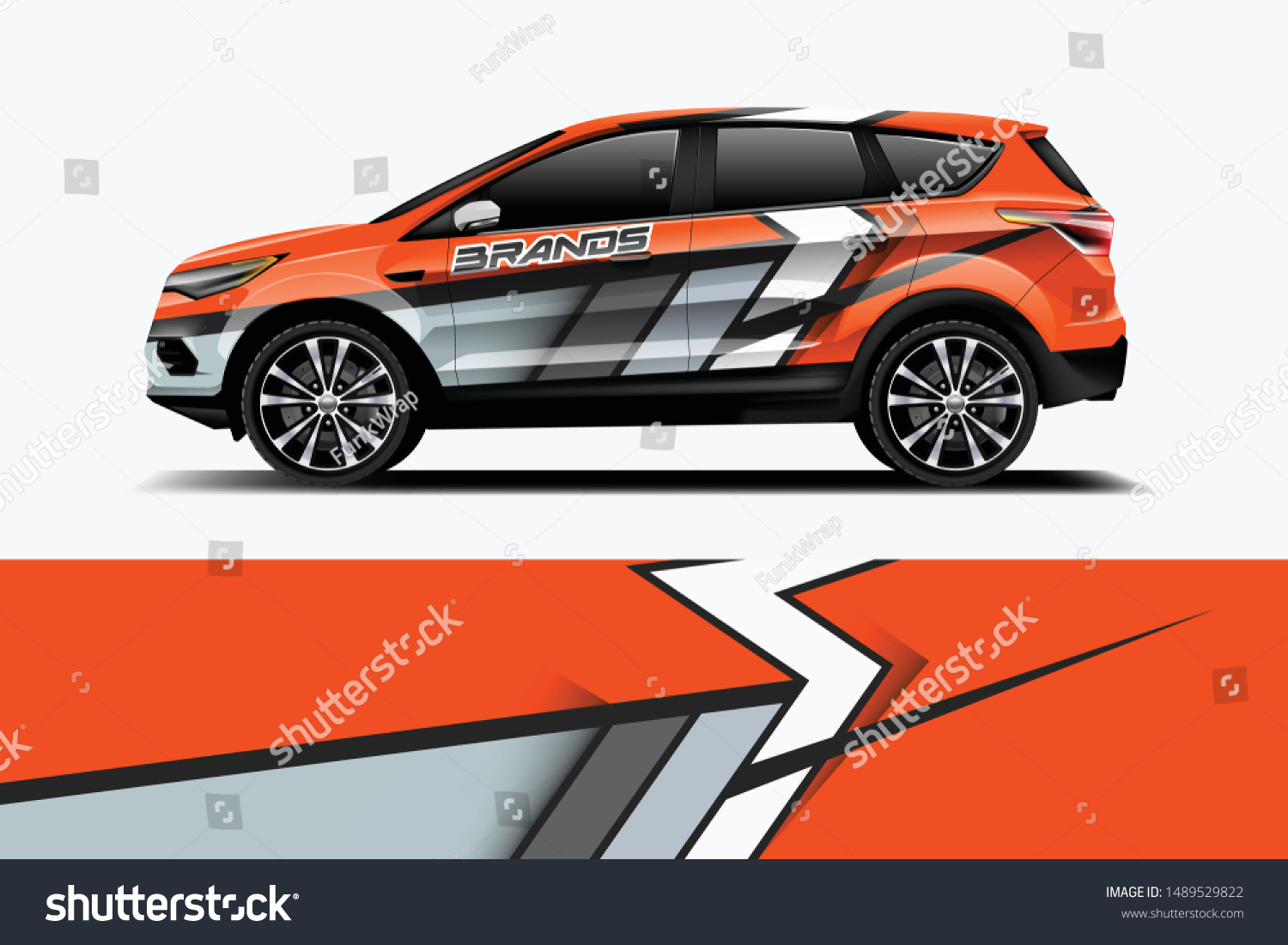 Company branding Car decal wrap design vector. Graphic abstract stripe racing background kit designs company car dekal