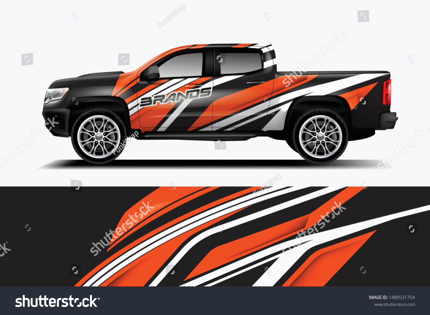 truck and car decal design vector kit. abstract background graphics for vehicle advertisement and vinyl wrap dekal