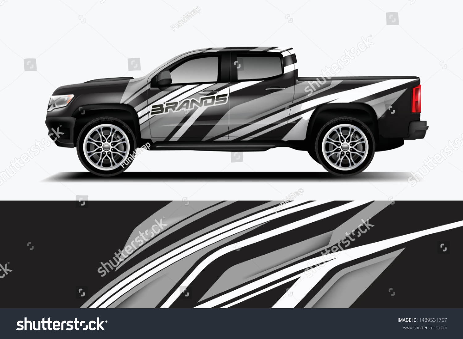 truck and car decal design vector kit. abstract background graphics for vehicle advertisement and vinyl wrap dekal