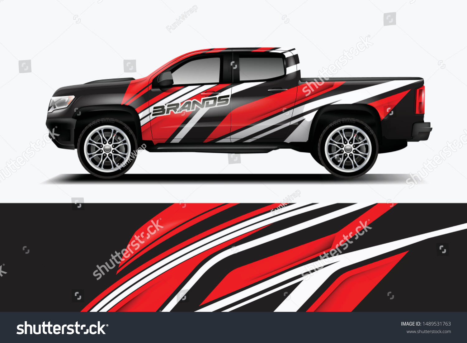 truck and car decal design vector kit. abstract background graphics for vehicle advertisement and vinyl wrap dekal