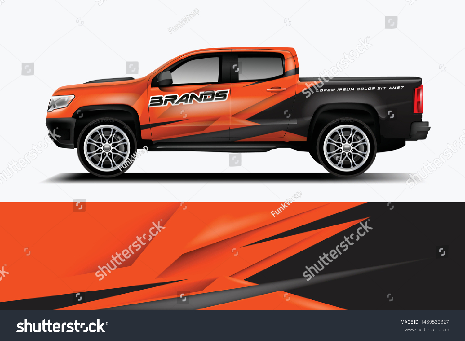 truck and car decal design vector kit. abstract background graphics for vehicle advertisement and vinyl wrap dekal