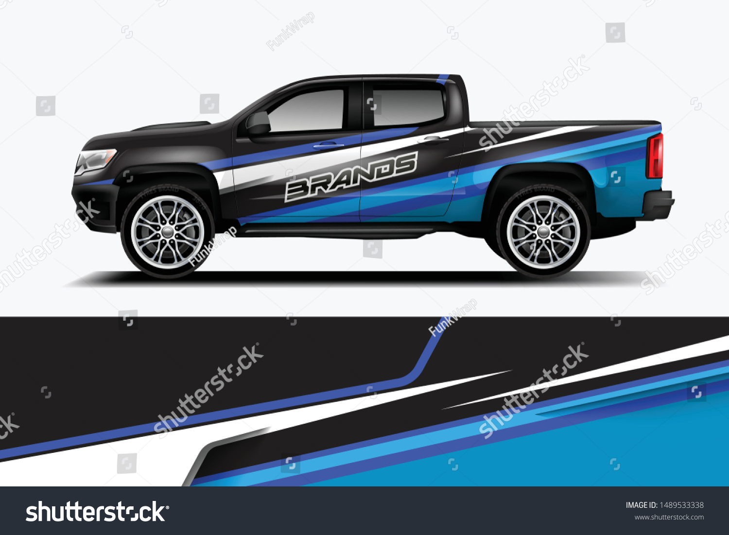 truck and car decal design vector kit. abstract background graphics for vehicle advertisement and vinyl wrap dekal