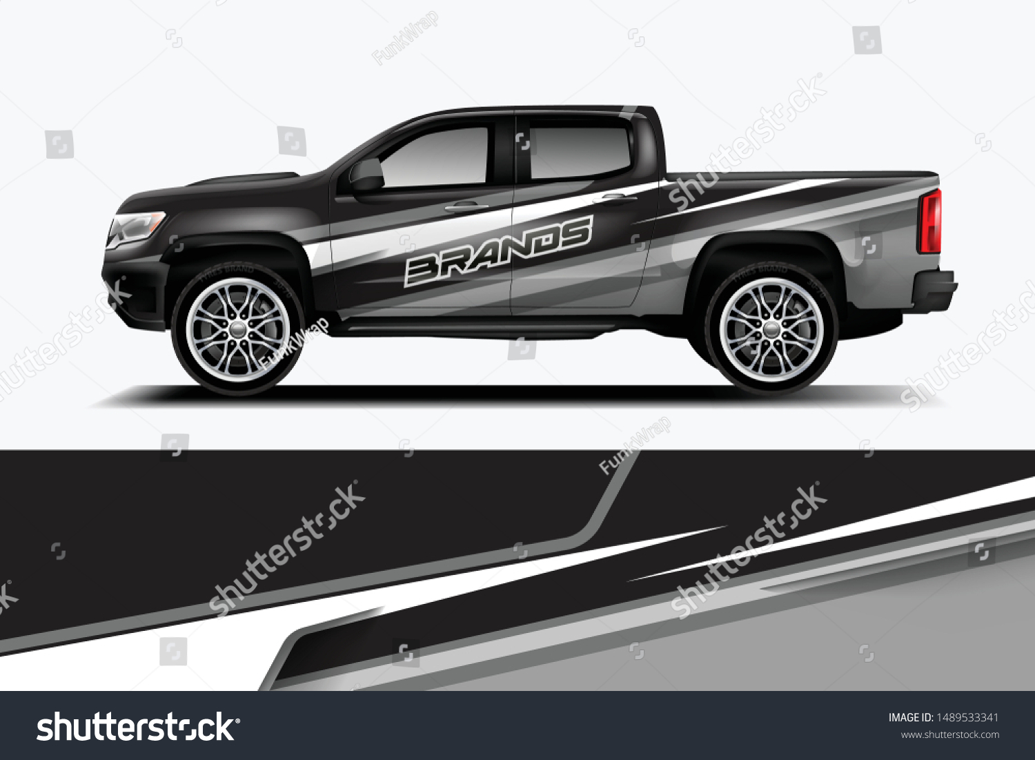 truck and car decal design vector kit. abstract background graphics for vehicle advertisement and vinyl wrap dekal