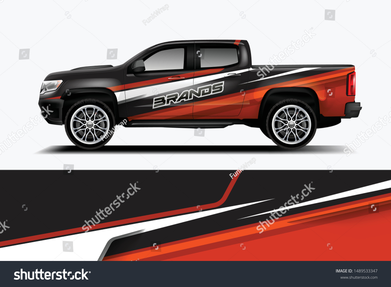 truck and car decal design vector kit. abstract background graphics for vehicle advertisement and vinyl wrap dekal