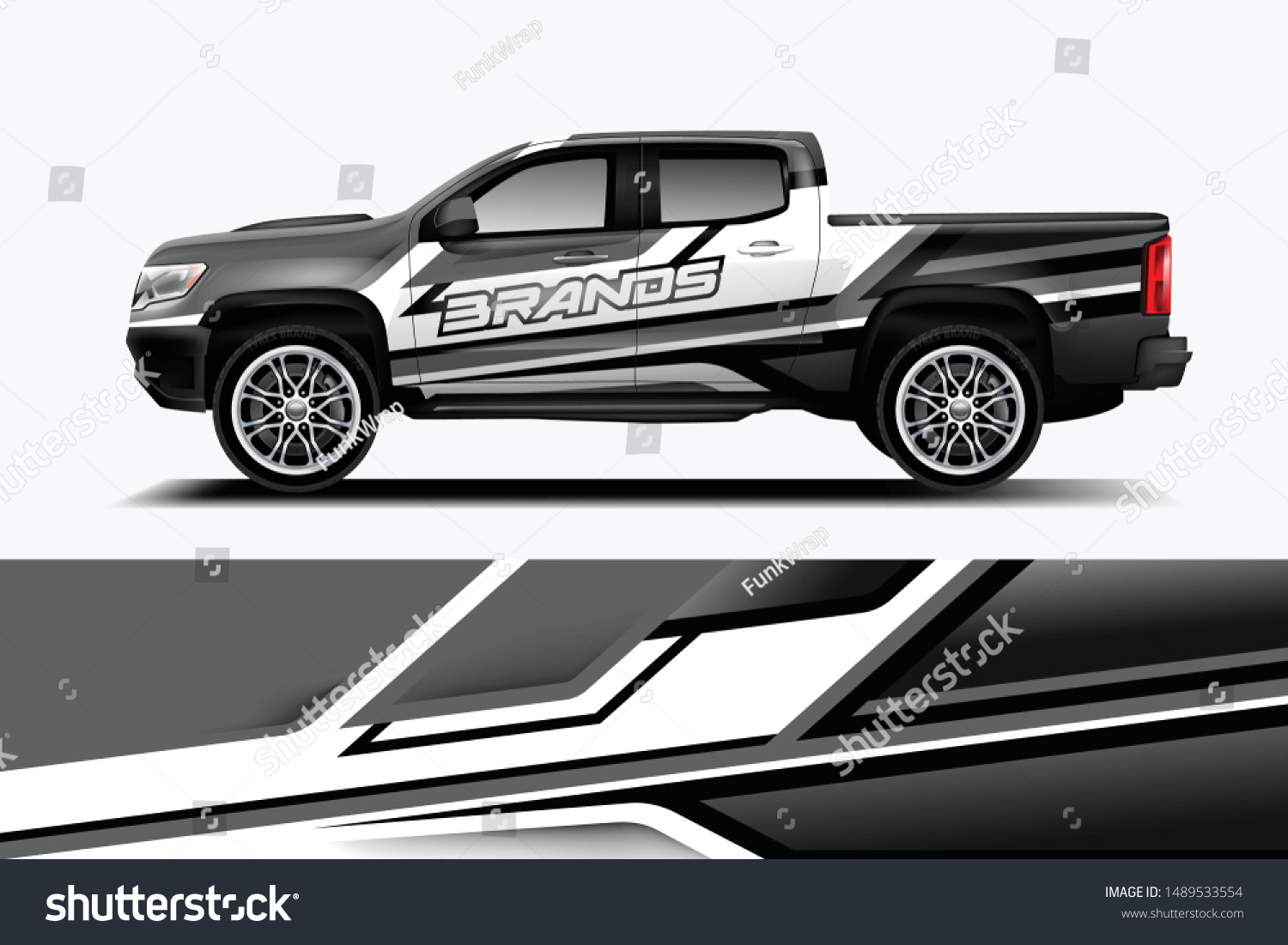 truck and car decal design vector kit. abstract background graphics for vehicle advertisement and vinyl wrap dekal