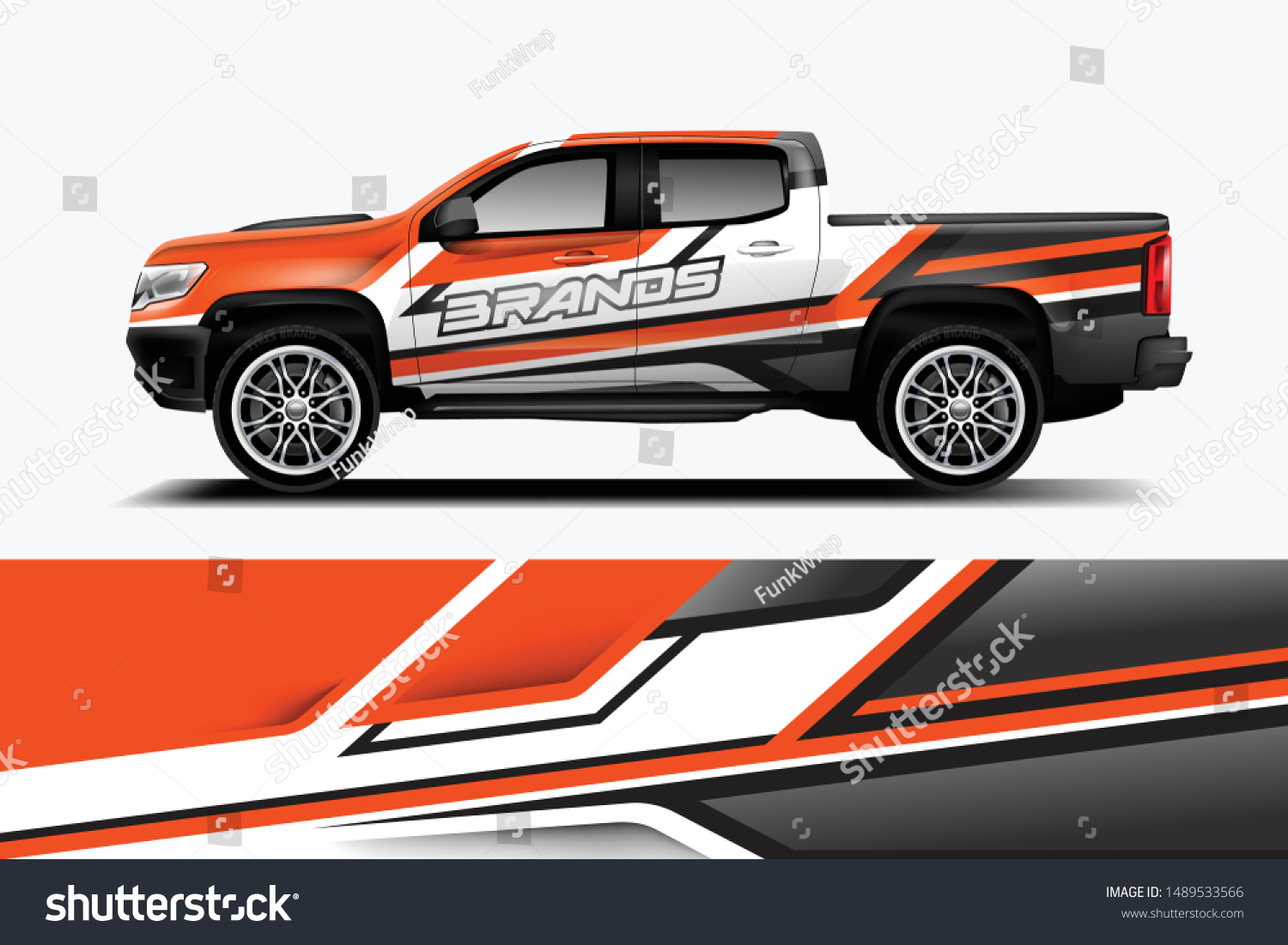 truck and car decal design vector kit. abstract background graphics for vehicle advertisement and vinyl wrap dekal