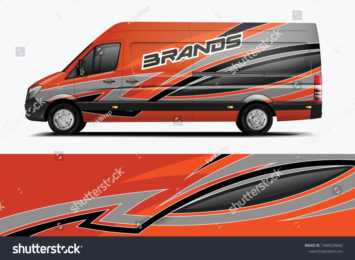 Van Wrap Livery design. Ready print wrap design for Van dekal