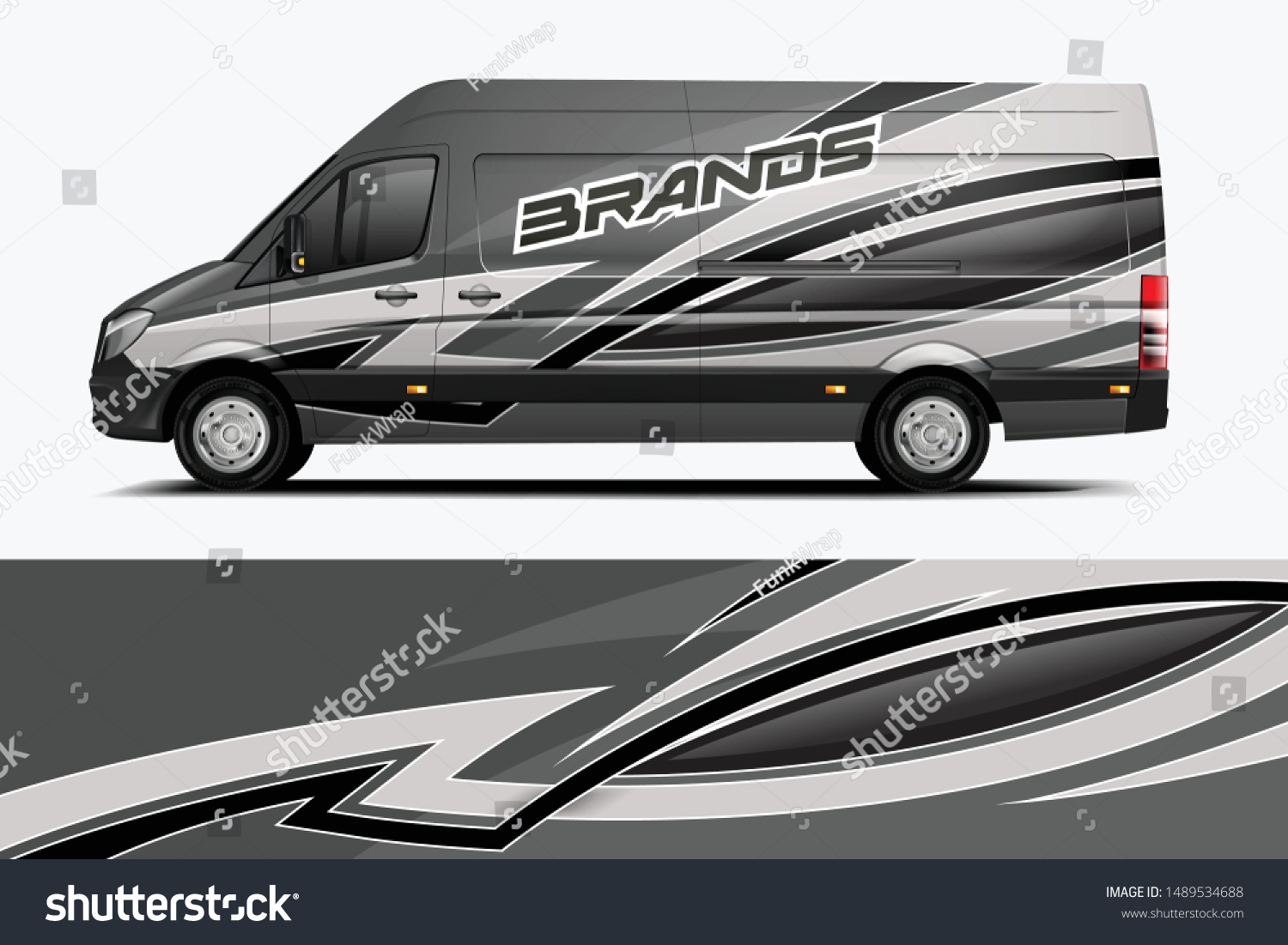 Van Wrap Livery design. Ready print wrap design for Van dekal