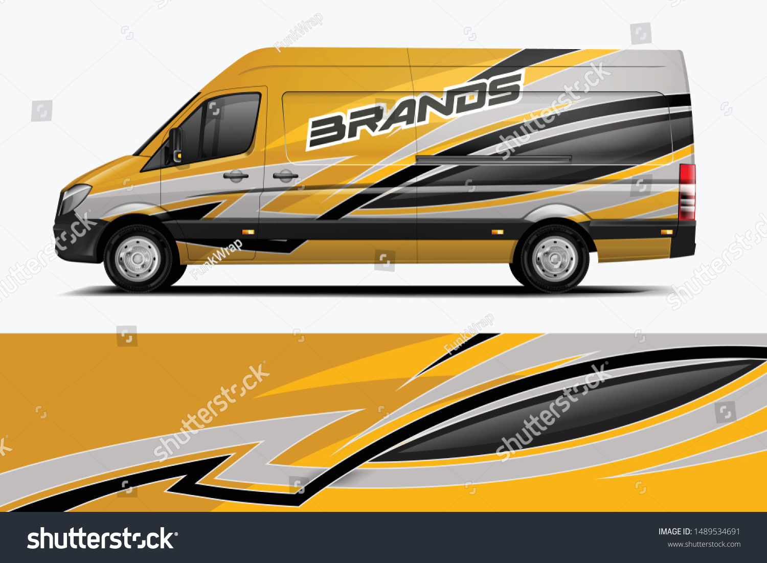 Van Wrap Livery design. Ready print wrap design for Van dekal
