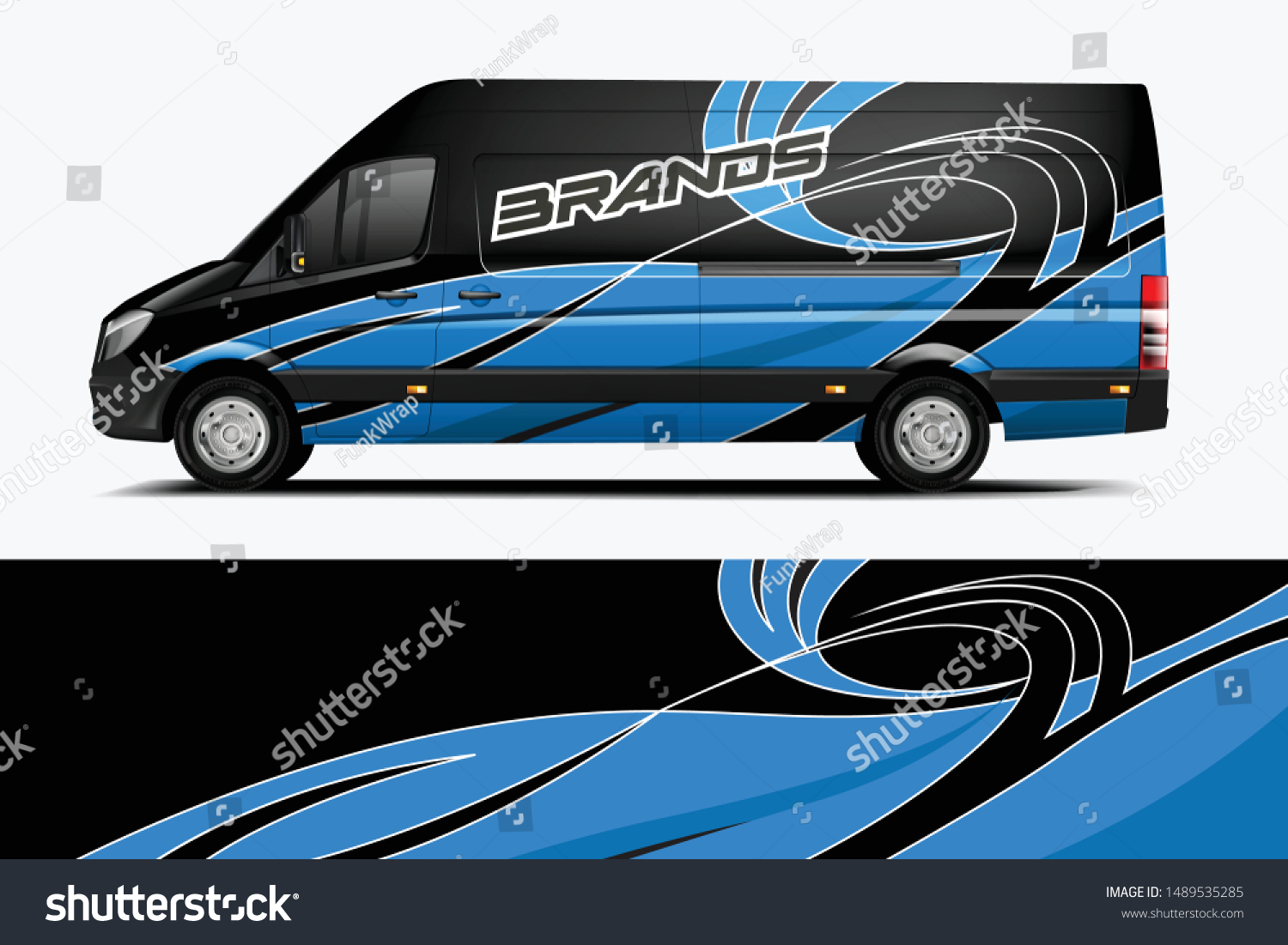 Van Wrap Livery design. Ready print wrap design for Van dekal