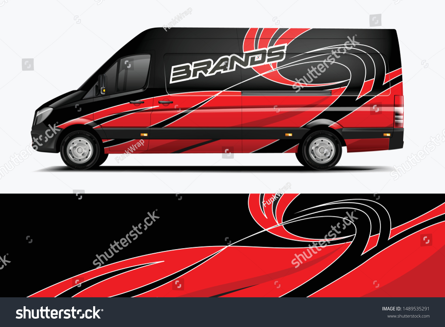 Van Wrap Livery design. Ready print wrap design for Van dekal