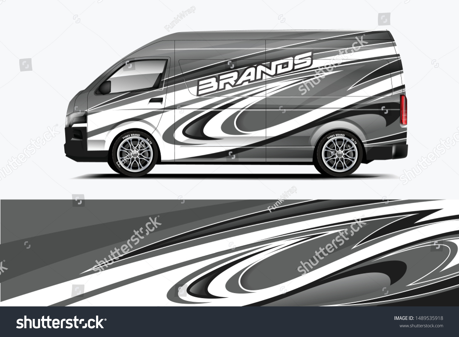 Van Wrap Livery design. Ready print wrap design for Van dekal