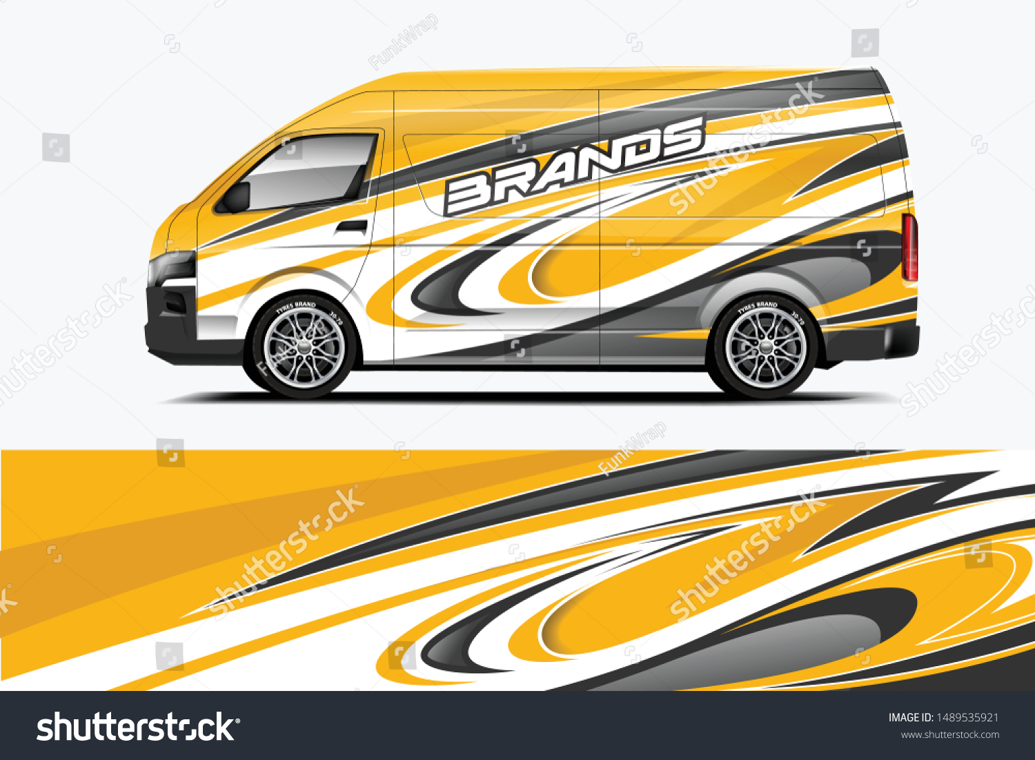 Van Wrap Livery design. Ready print wrap design for Van dekal