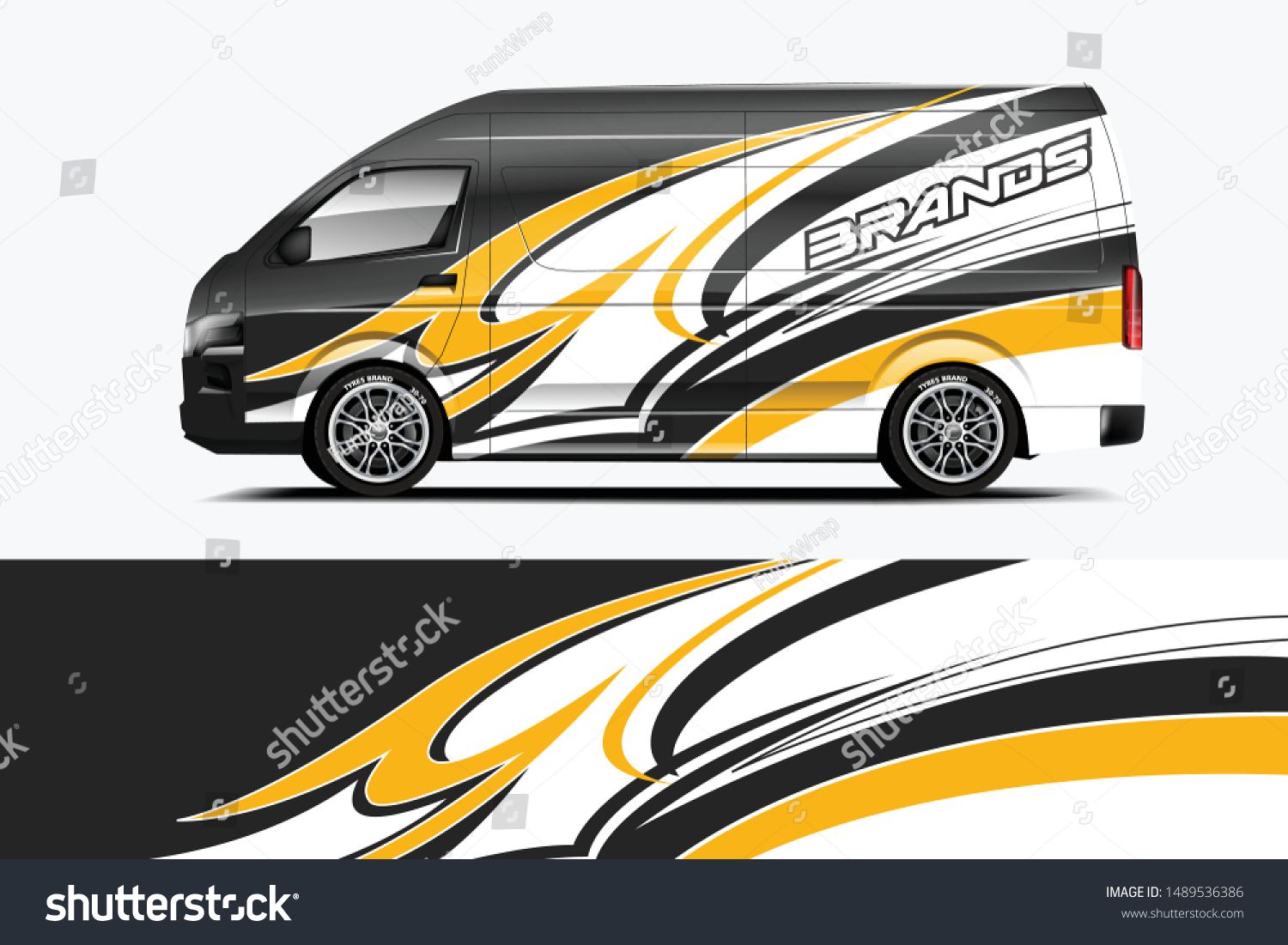 Van Wrap Livery design. Ready print wrap design for Van dekal