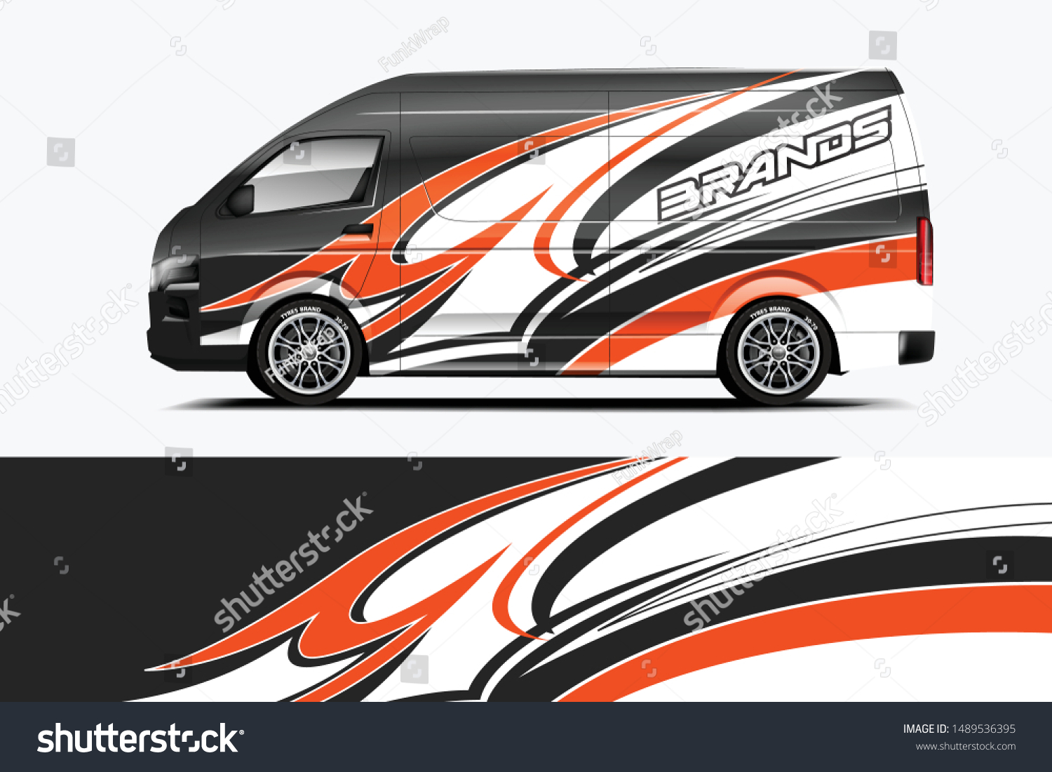 Van Wrap Livery design. Ready print wrap design for Van dekal