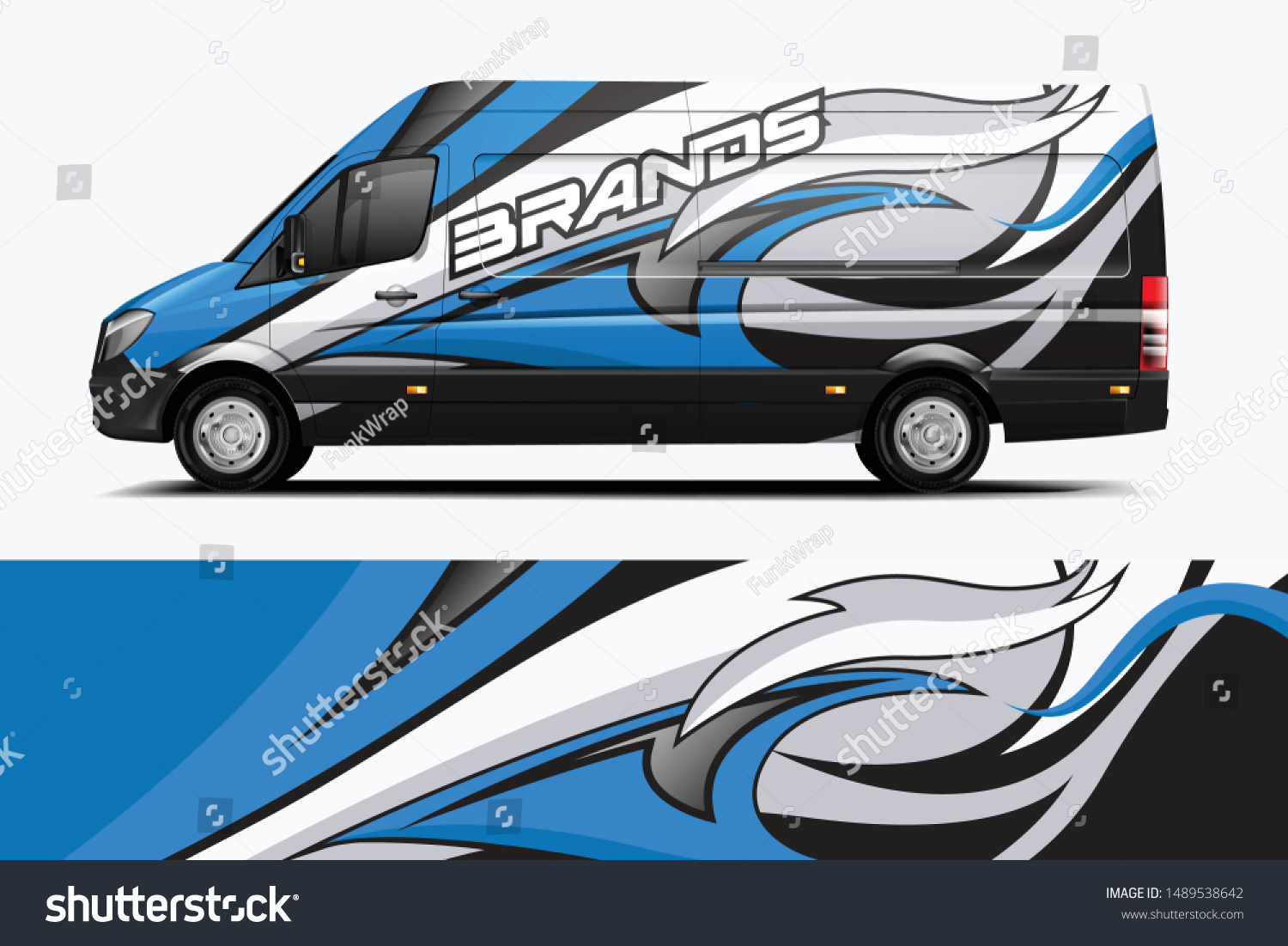 Van Wrap Livery design. Ready print wrap design for Van dekal