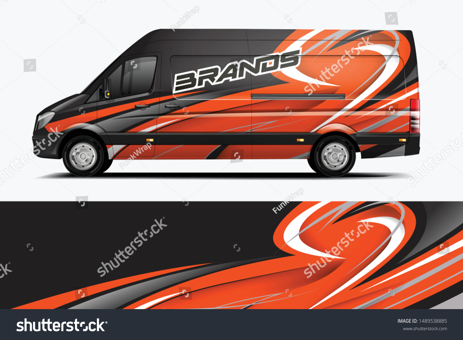 Van Wrap Livery design. Ready print wrap design for Van dekal