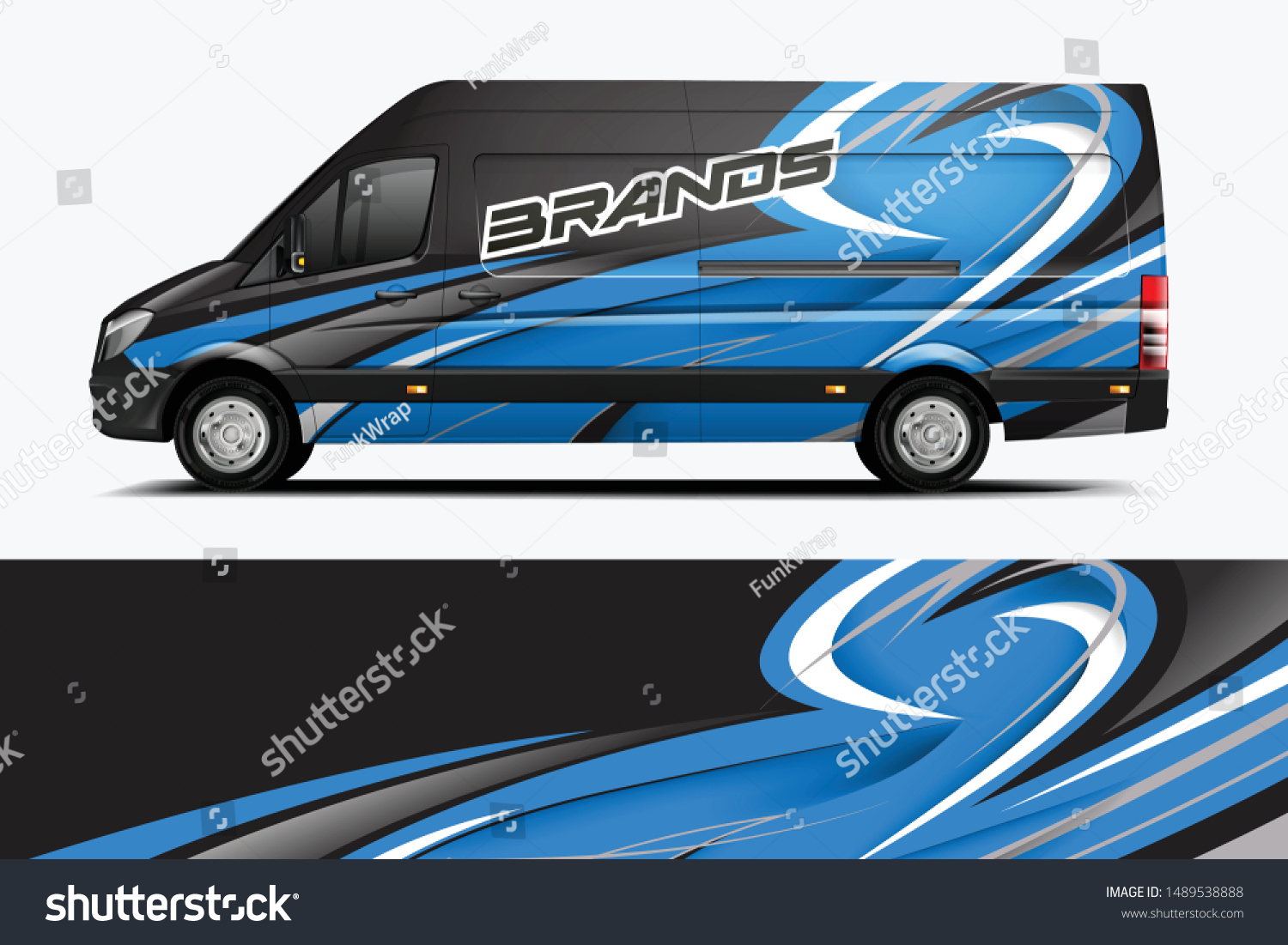 Van Wrap Livery design. Ready print wrap design for Van dekal