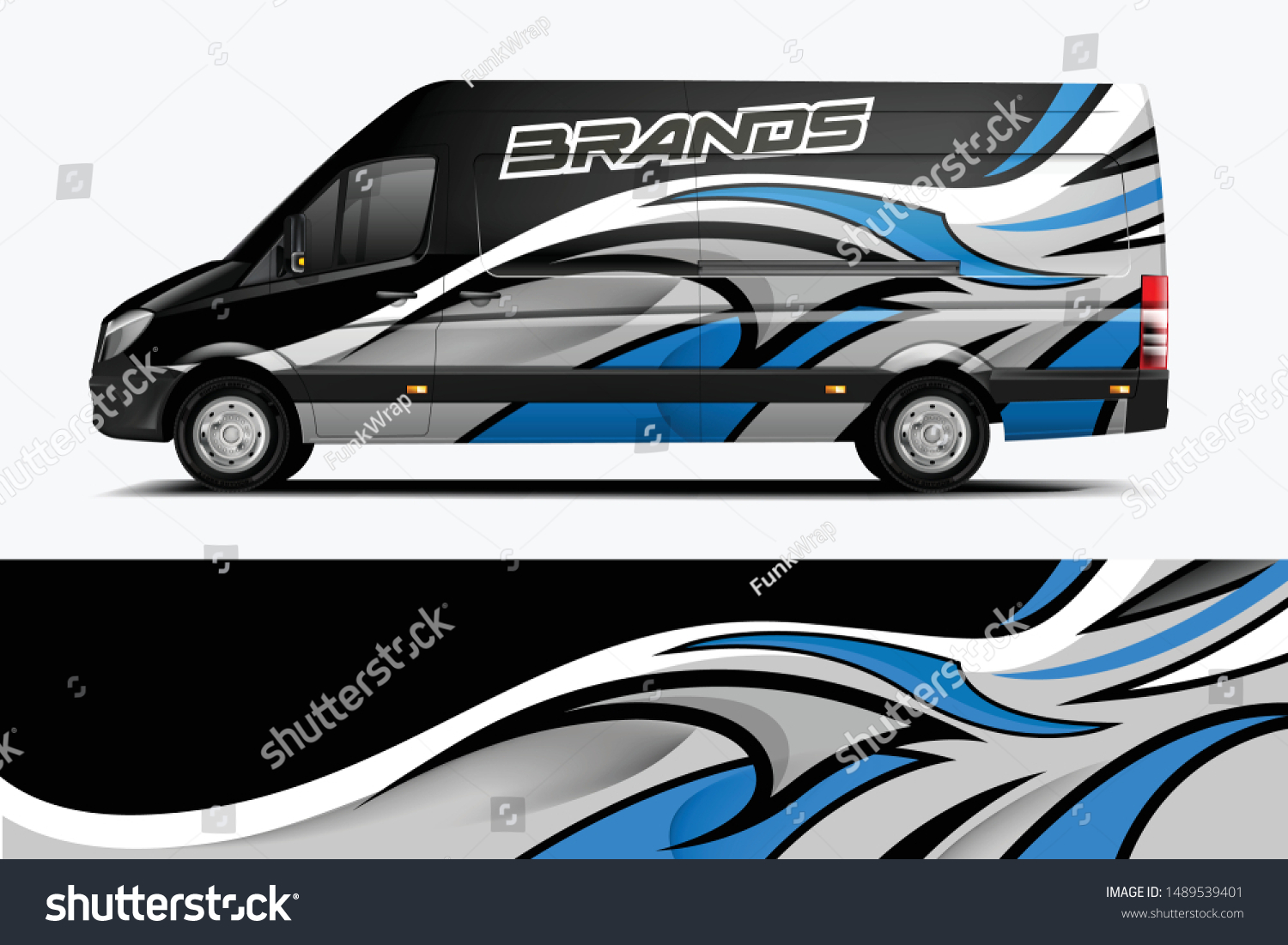 Van Wrap Livery design. Ready print wrap design for Van dekal