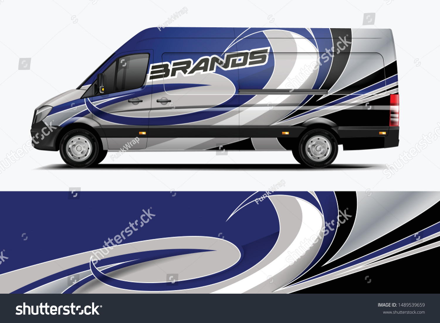 Van Wrap Livery design. Ready print wrap design for Van dekal