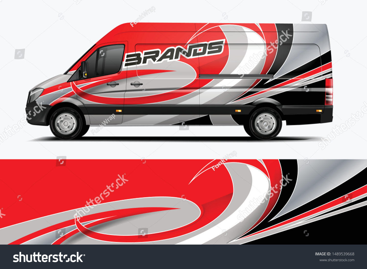 Van Wrap Livery design. Ready print wrap design for Van dekal
